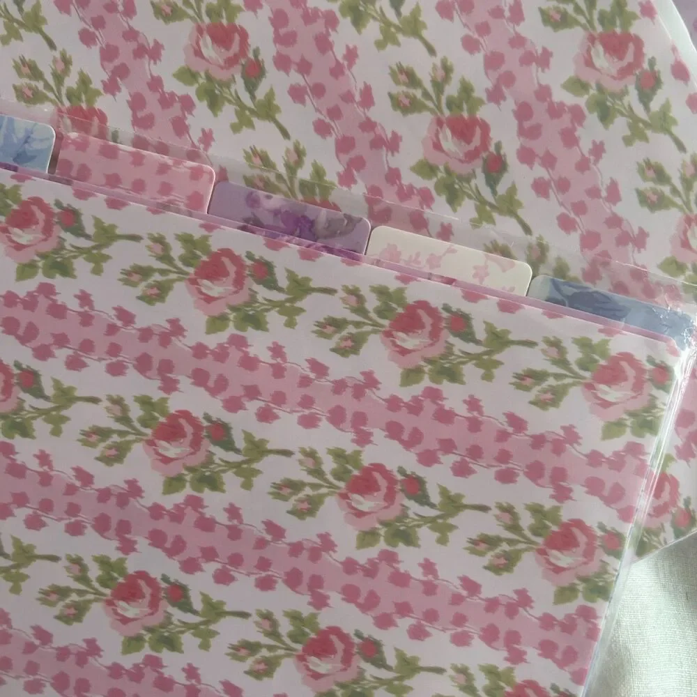 LoveShackFancy Yoobi 8 Tab Folder Dividers Set of 4 Sticker Labels New